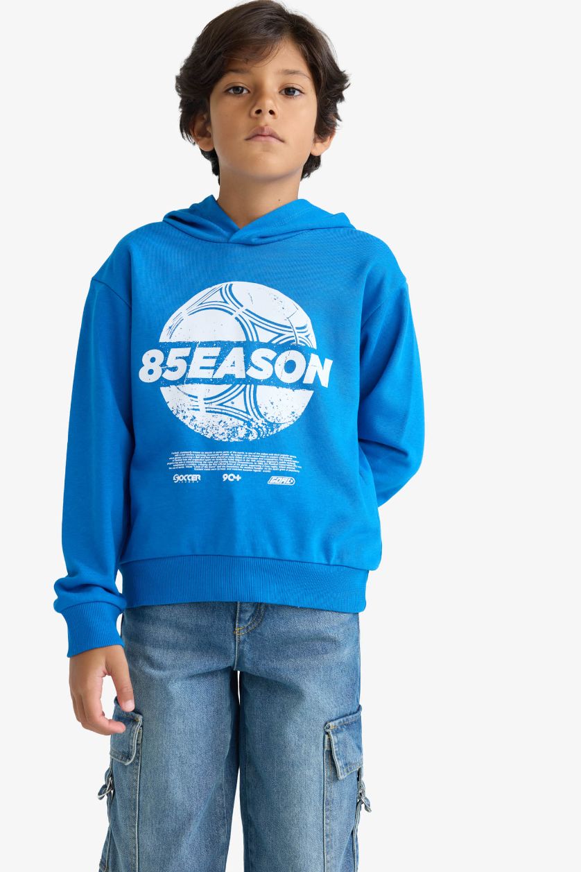 أولادي أزرق فاقع هودي اولادي أزرق فاقع قصة عادية