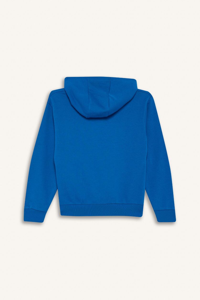 أولادي أزرق فاقع هودي اولادي أزرق فاقع قصة عادية