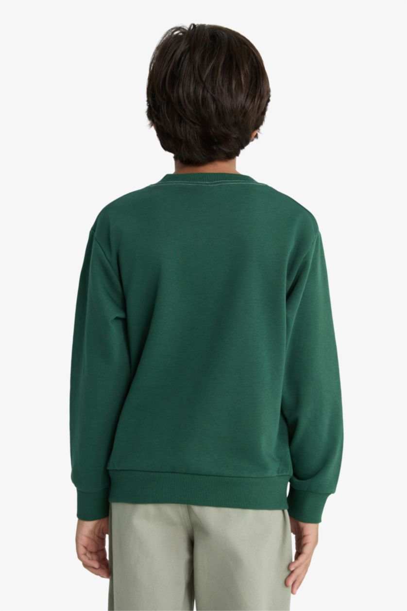 أولادي أخضر سويت شيرت اولادي مطبوع قصة عادية