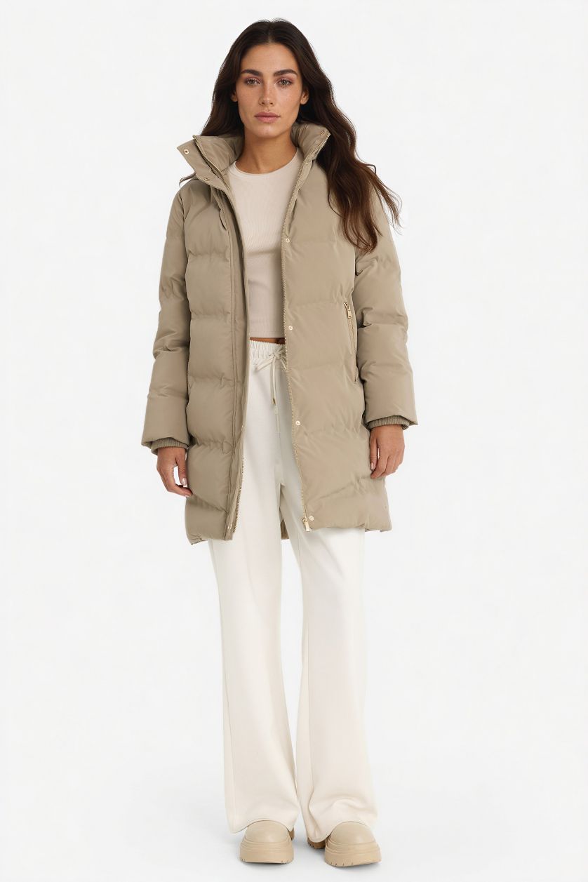 Женщины Визон Куртка-парка с капюшоном, стандартный покрой