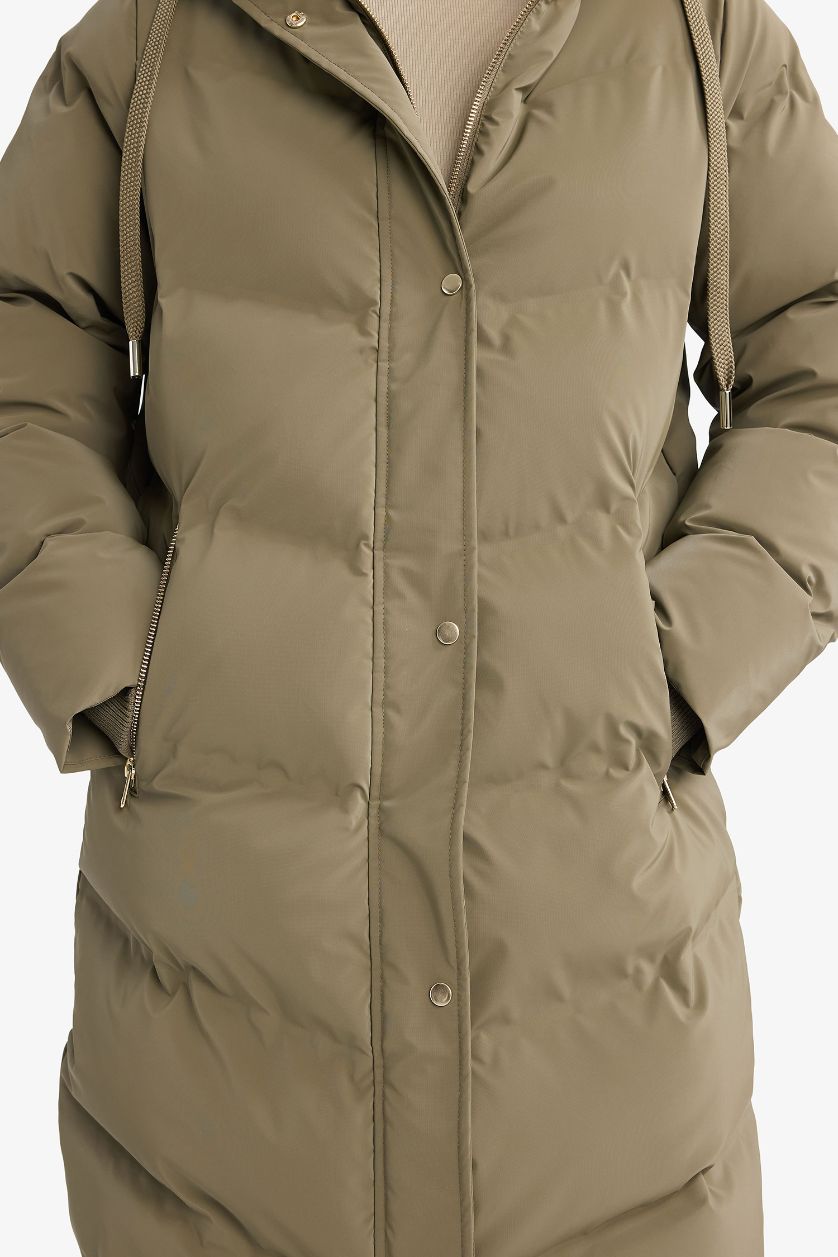 Woman Khaki Regular Fit Coat