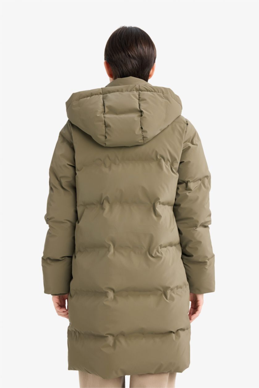 Woman Khaki Regular Fit Coat