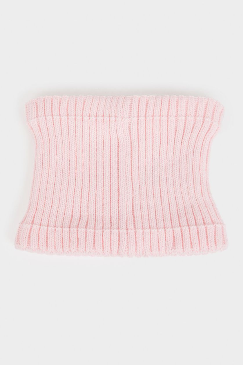 Kız Bebek Açık Pembe İçi Astarlı Triko Boyunluk Kız Bebek