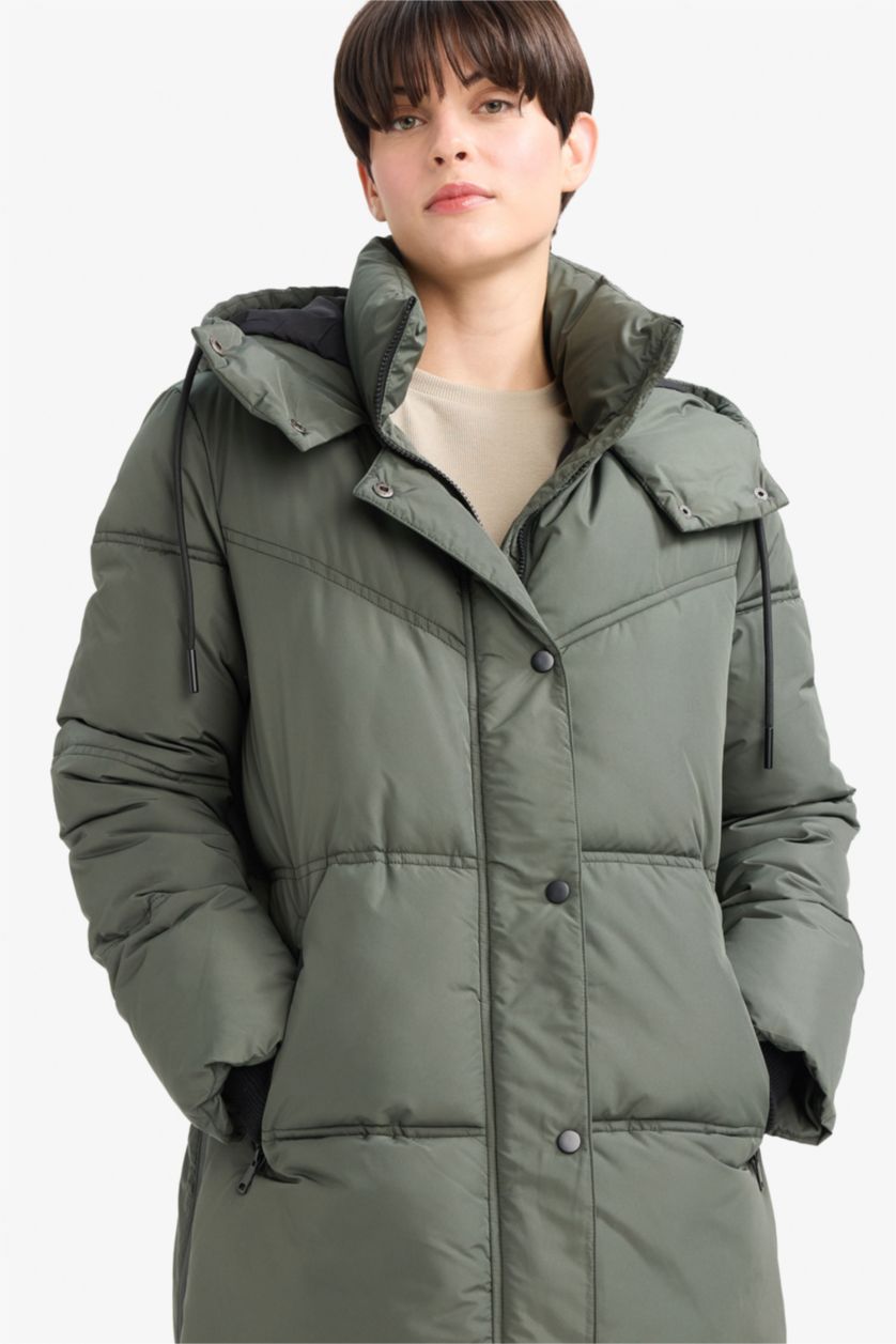 Әйелдерге хаки бас киімді Пальто