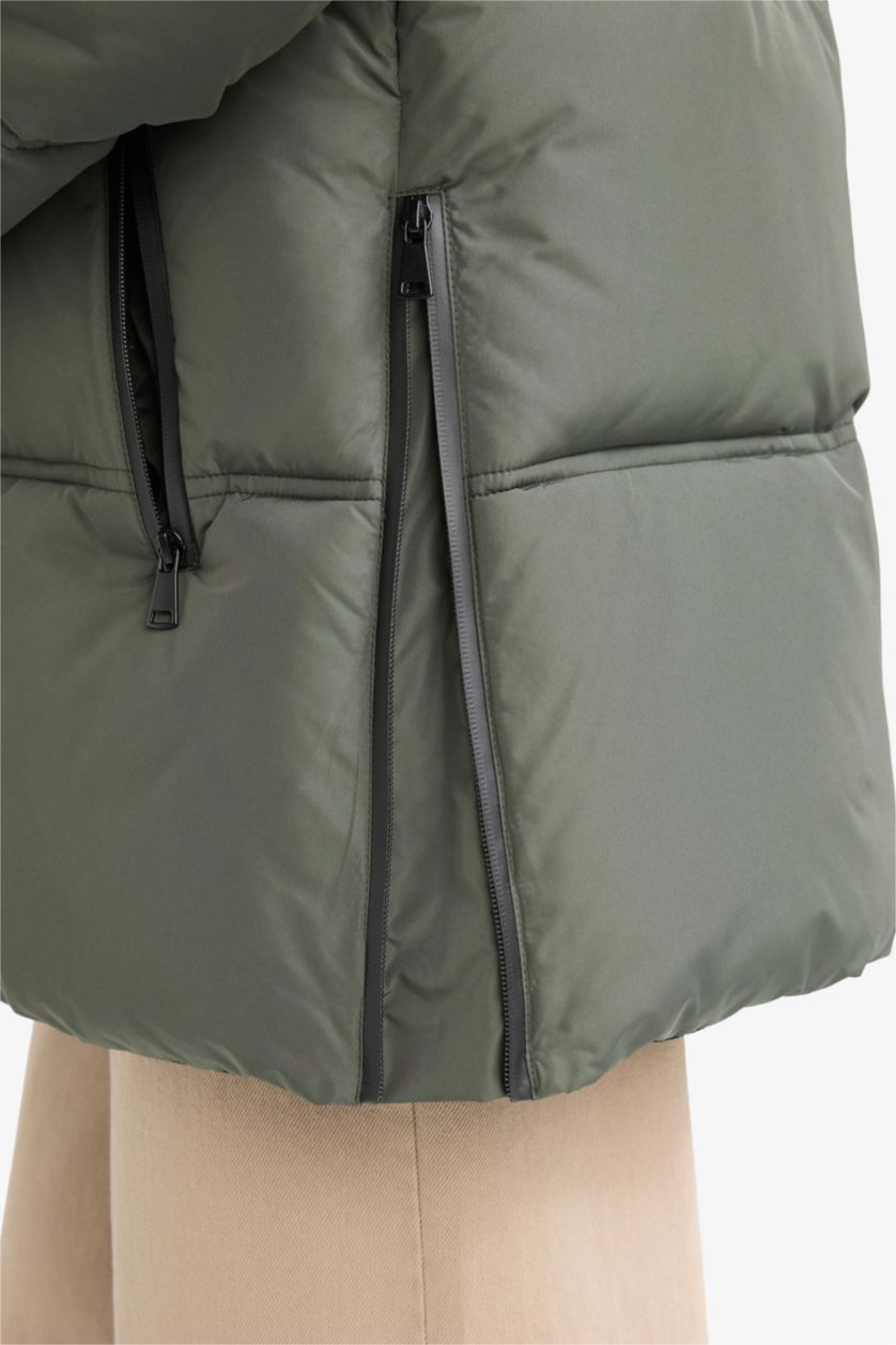 Әйелдерге хаки бас киімді Пальто