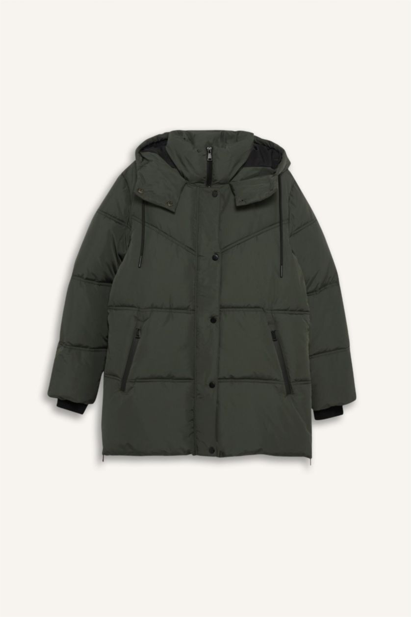 Әйелдерге хаки бас киімді Пальто