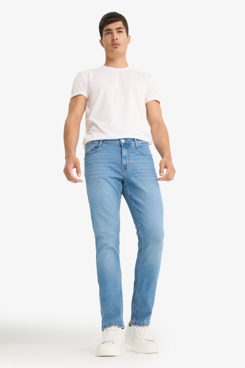Erkek Mavi Carlo Skinny Fit Ekstra Dar Kalıp Normal Bel Ekstra Dar Paça Jean Pantolon