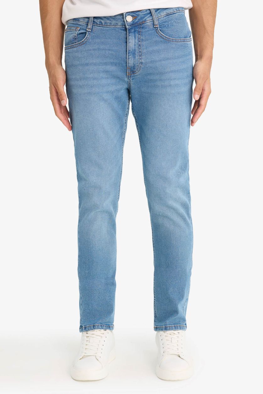 Erkek Mavi Carlo Skinny Fit Ekstra Dar Kalıp Normal Bel Ekstra Dar Paça Jean Pantolon