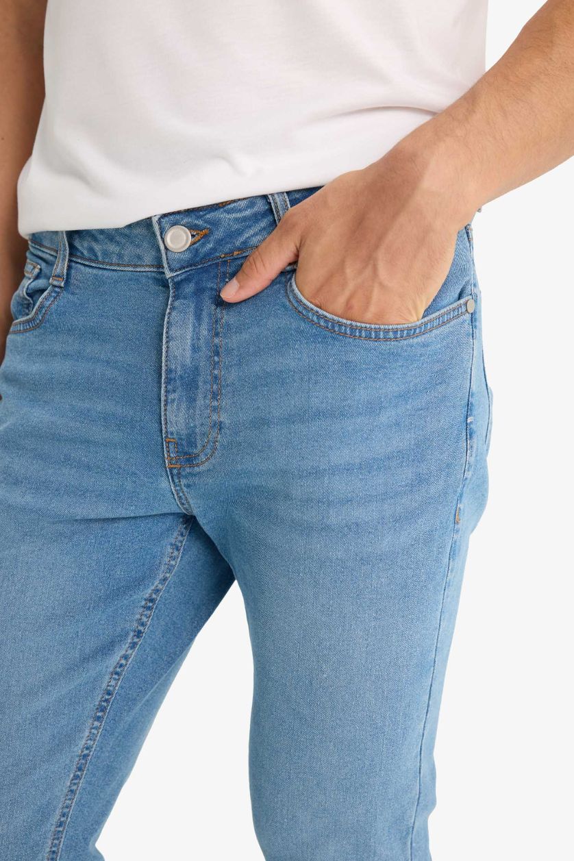 Erkek Mavi Carlo Skinny Fit Ekstra Dar Kalıp Normal Bel Ekstra Dar Paça Jean Pantolon