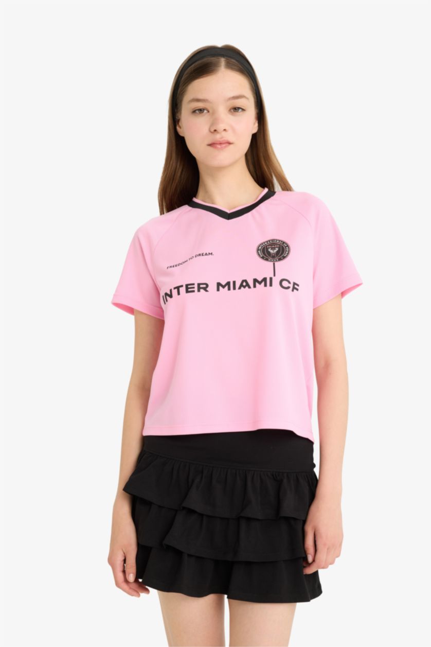 Kadın Pembe Regular Fıt Kısa Kollu Tişört