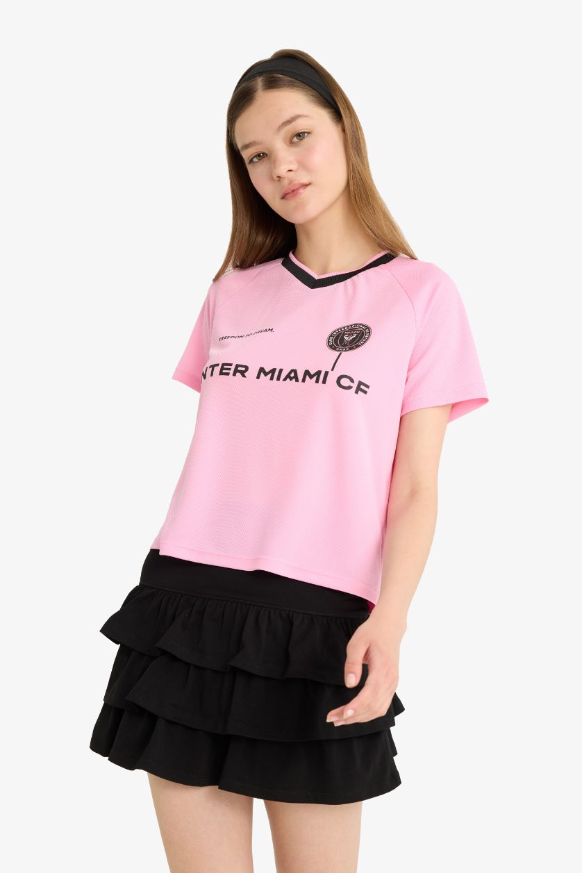 Kadın Pembe Regular Fıt Kısa Kollu Tişört