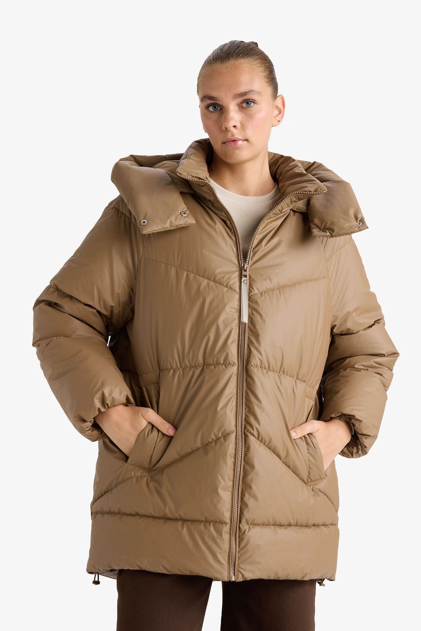 Woman Camel Relax Fit Coat