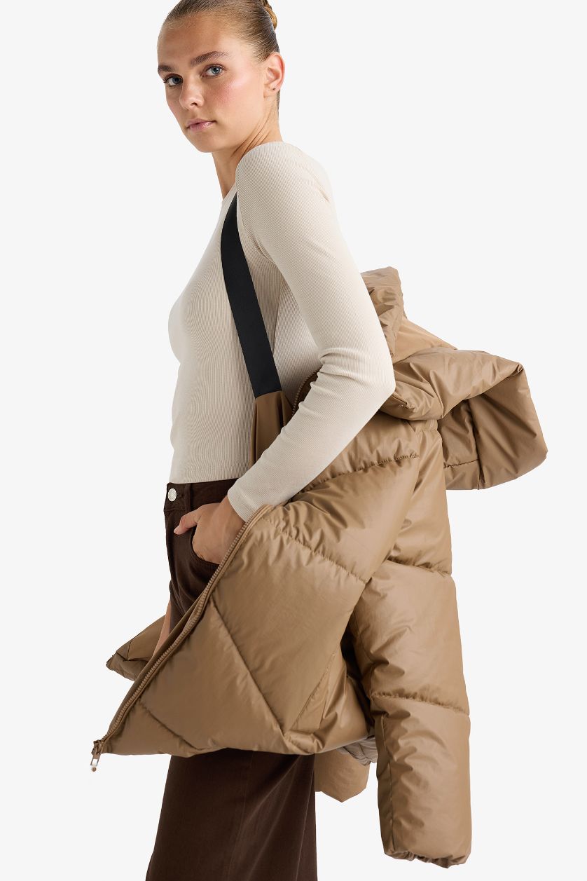 Woman Camel Relax Fit Coat