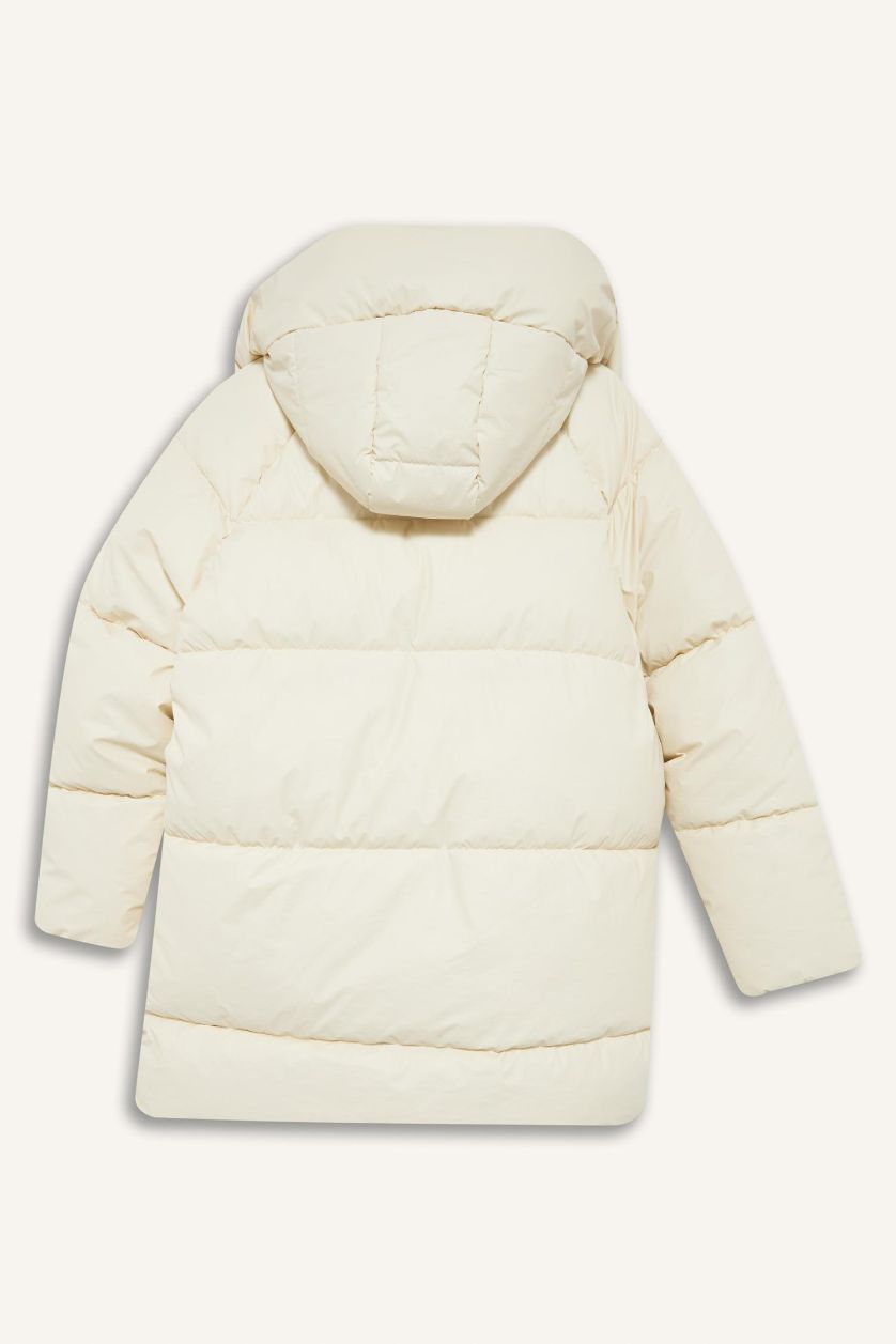 Woman Ecru Relax Fit Coat