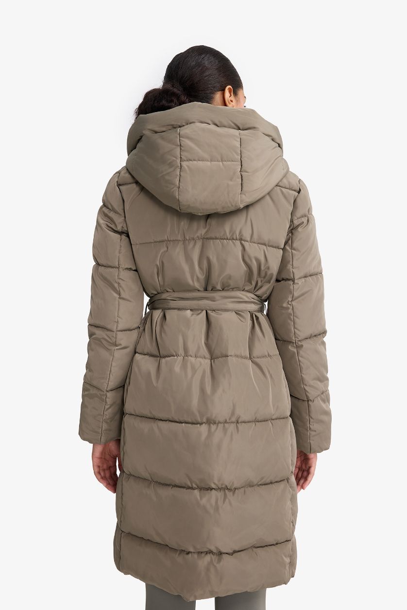 Женщины Хаки Водонепроницаемая куртка-парка Regular Fit с капюшоном