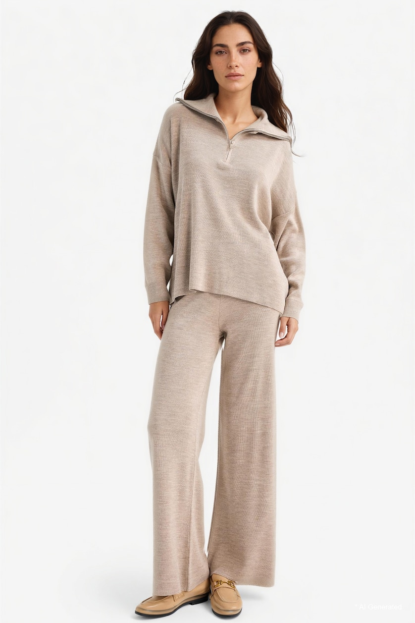 Woman Light Beige Regular Fit Knitwear Pullover