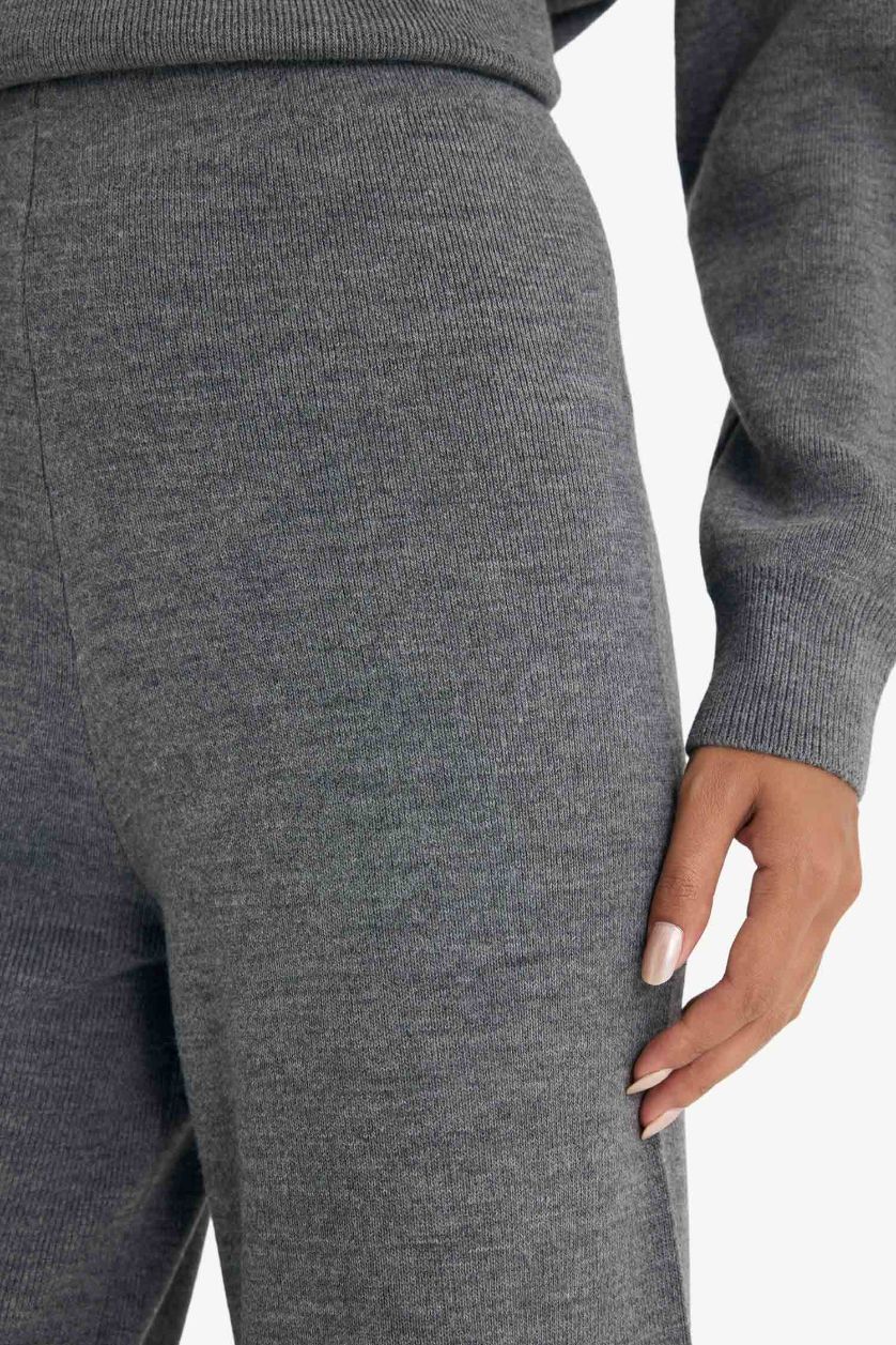 حريمي أنثرا بنطلون تريكو وايد ليج برجل واسع