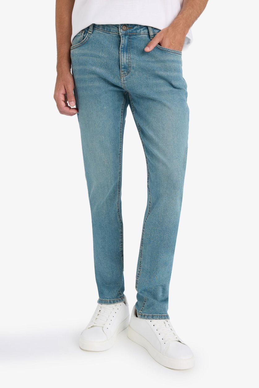 Erkek Açık Yeşil Pedro Slim Fit Dar Kalıp Normal Bel Dar Paça Jean Pantolon