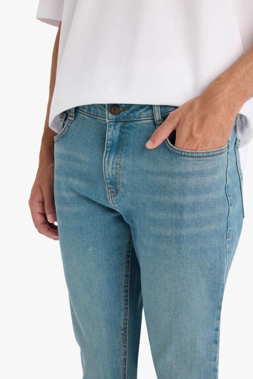 Erkek Açık Yeşil Pedro Slim Fit Dar Kalıp Normal Bel Dar Paça Jean Pantolon