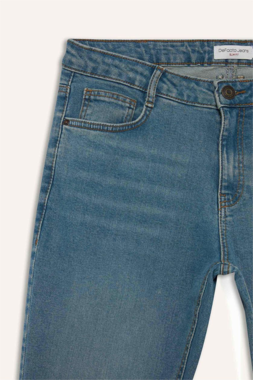 Erkek Açık Yeşil Pedro Slim Fit Dar Kalıp Normal Bel Dar Paça Jean Pantolon