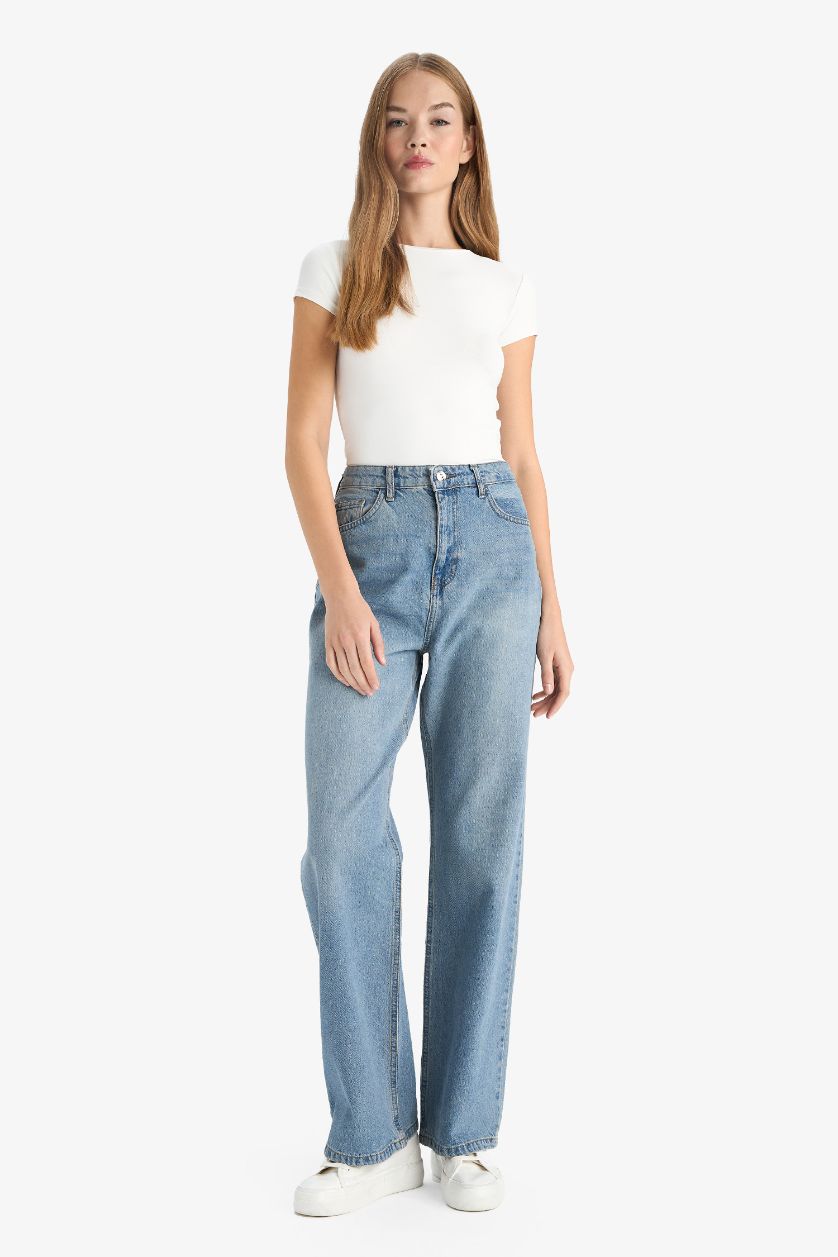 WOMAN Blue 90's Wide Leg High Waist Long Jeans