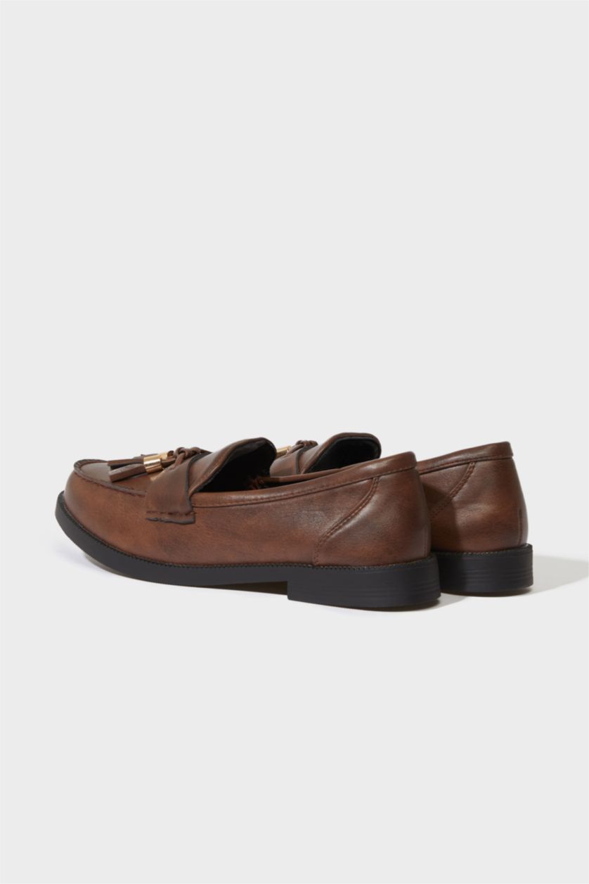 حريمي أسود شوز لوفر حريمي جلد صناعي بكعب مسطح