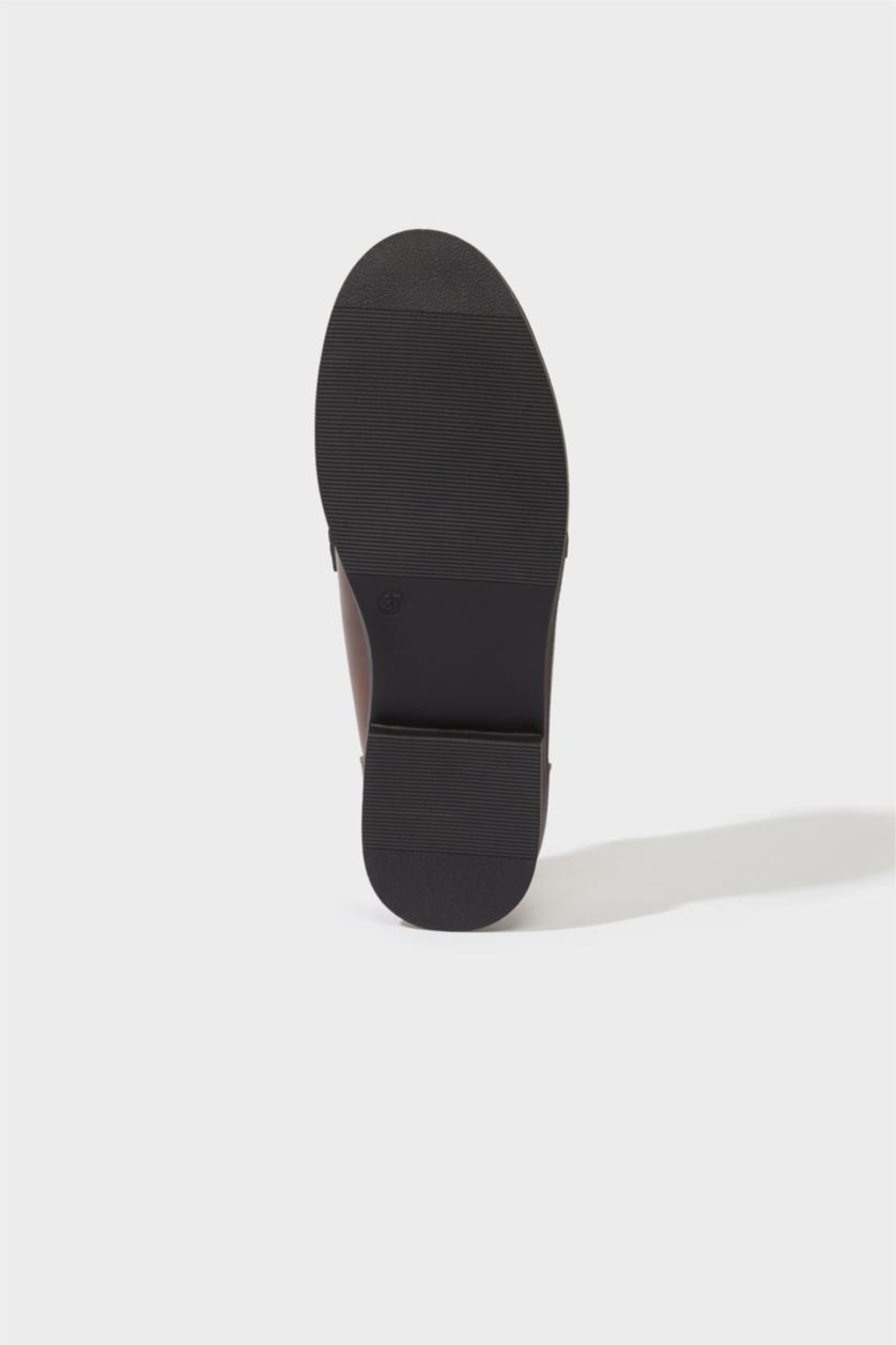 حريمي أسود شوز لوفر حريمي جلد صناعي بكعب مسطح