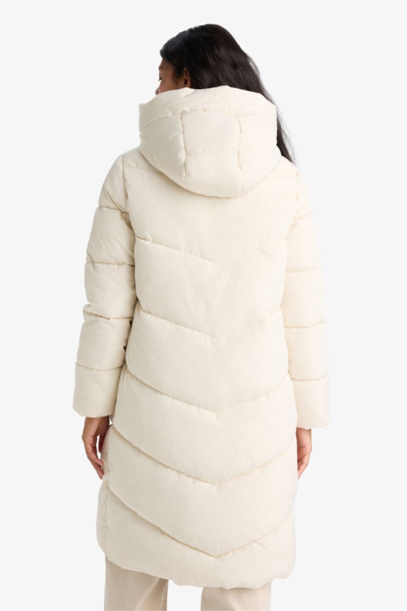 Женщины Бежевый Водонепроницаемая парка Regular Fit с капюшоном