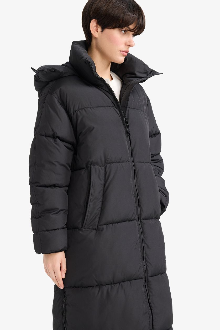 Женщины Черный Водонепроницаемая парка-расслабленного кроя с капюшоном