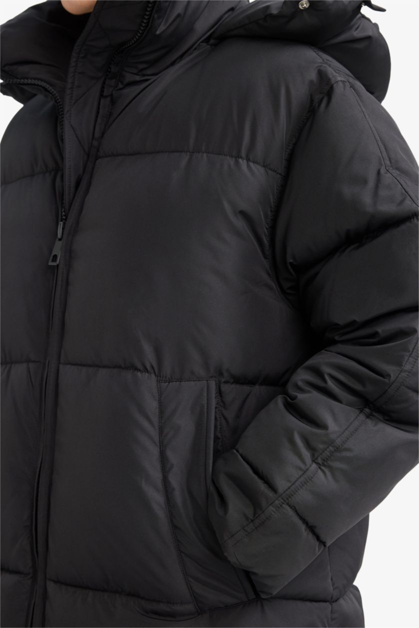 Женщины Черный Водонепроницаемая парка-расслабленного кроя с капюшоном