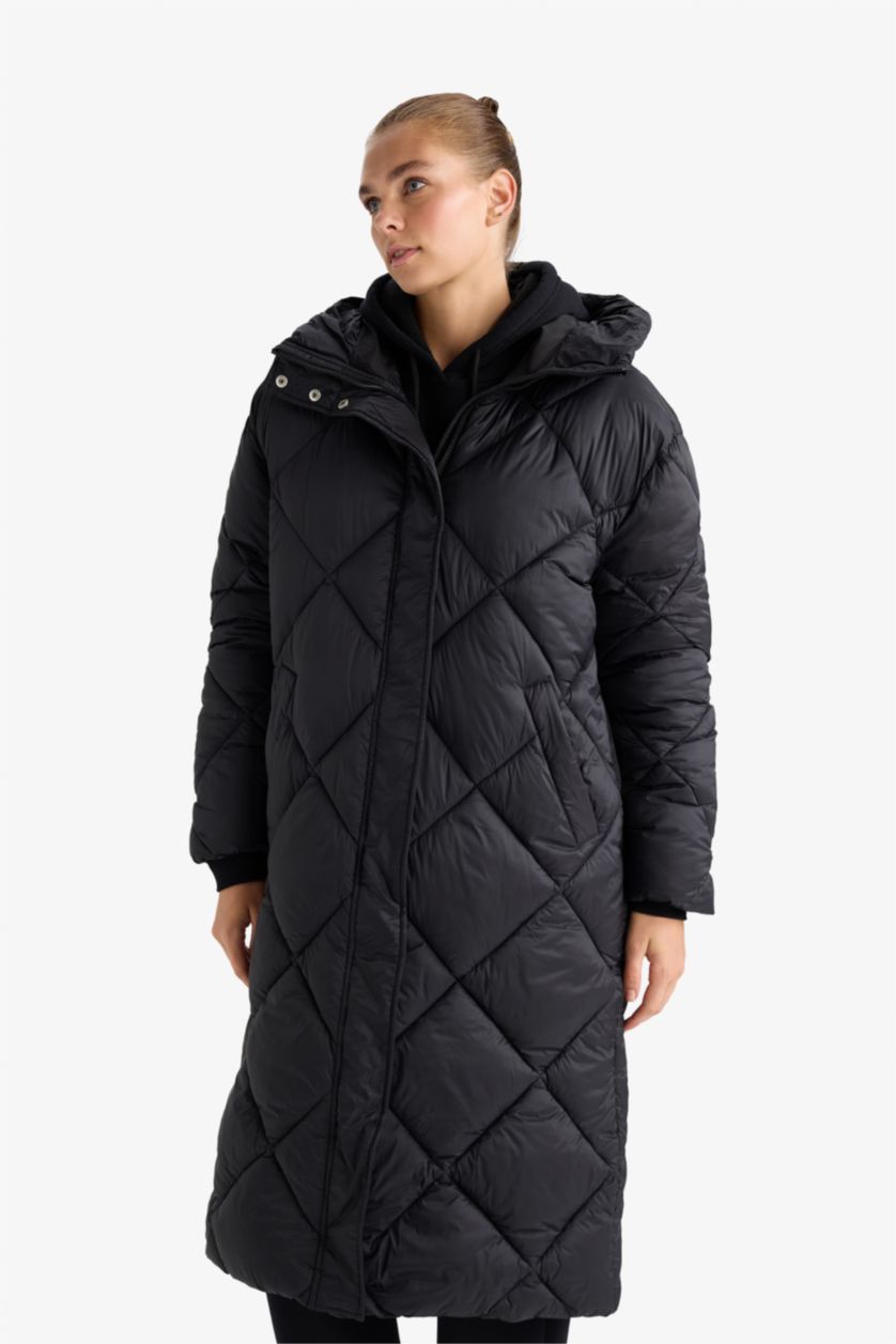 Женщины Черный Куртка с капюшоном