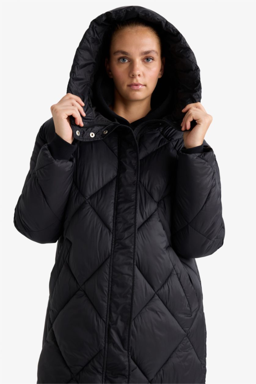 Женщины Черный Куртка с капюшоном