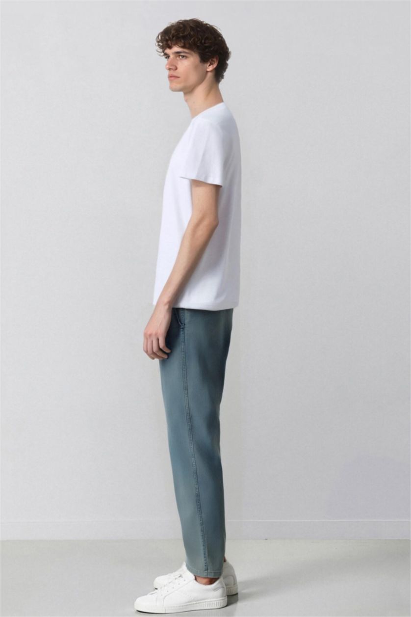 رجال أزرق فاتح Wide Leg Trousers