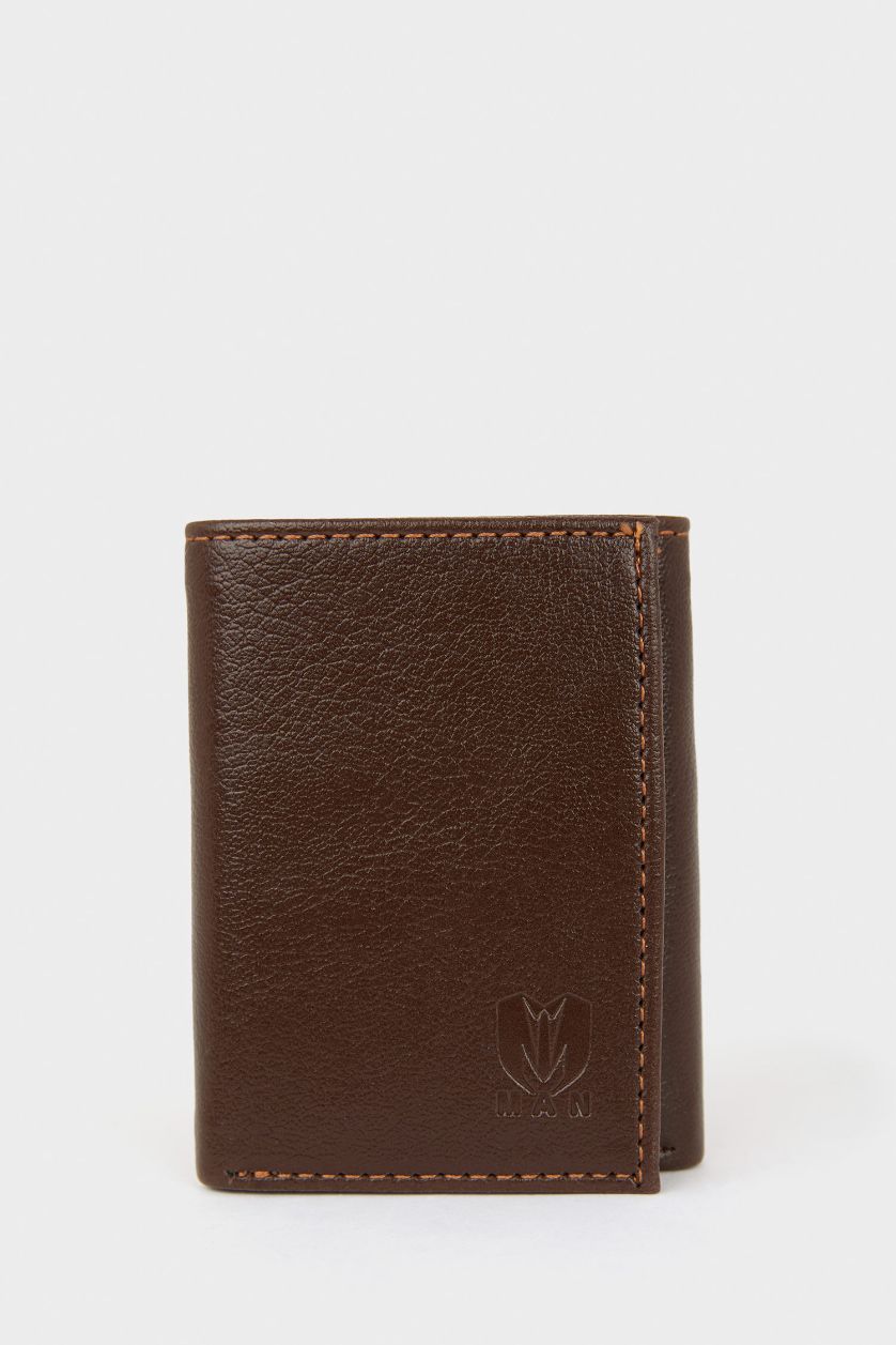 رجال بني محفظة جلد صناعي