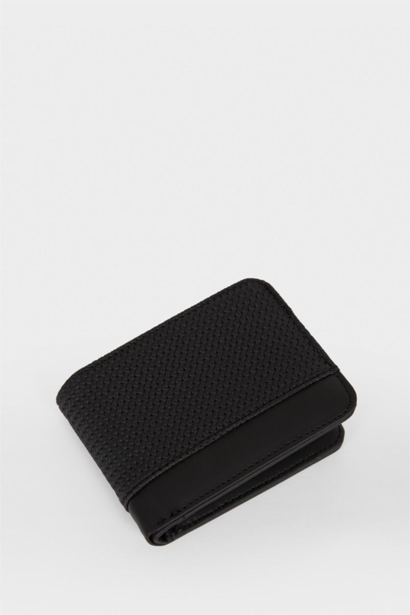 Man Black Man Faux Leather Wallets