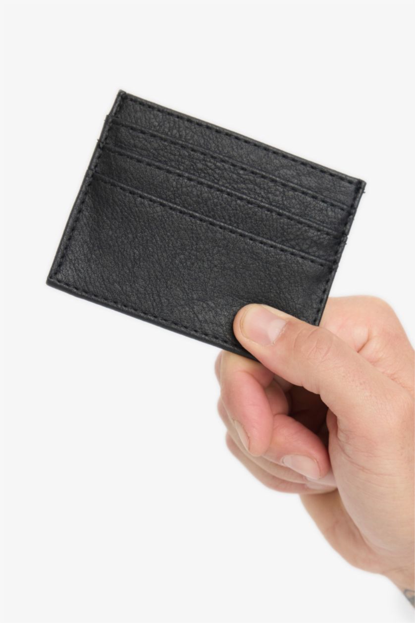 Erkek Siyah Erkek Suni Deri Kartlık