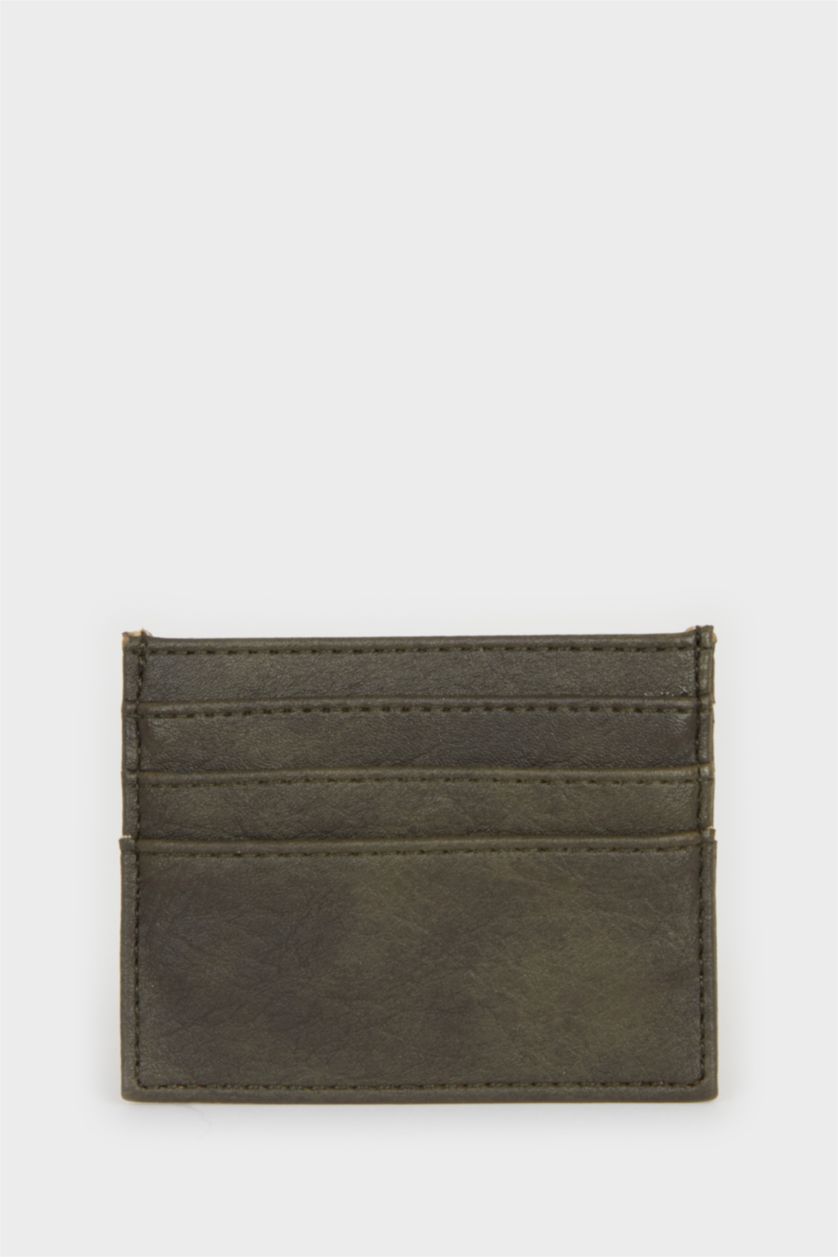 Erkek Haki Erkek Suni Deri Kartlık