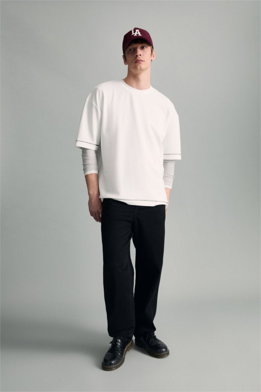 Erkek Siyah Baggy Fıt Jean Pantolon