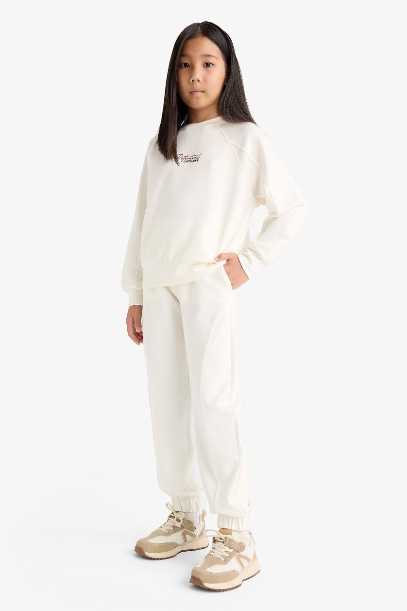 FILLES Écru Jogging à taille élastique pour fille