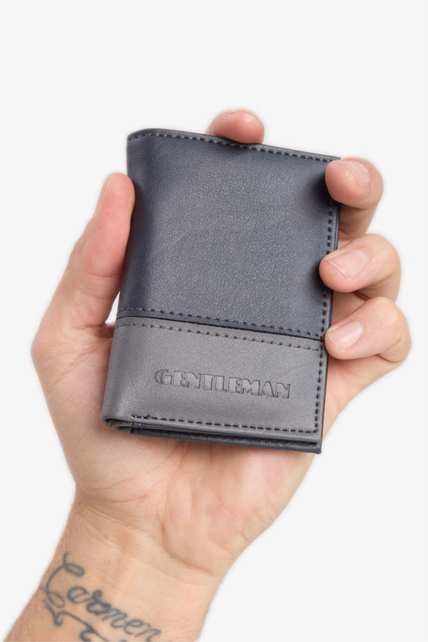 Erkek Lacivert Erkek Suni Deri Cüzdan