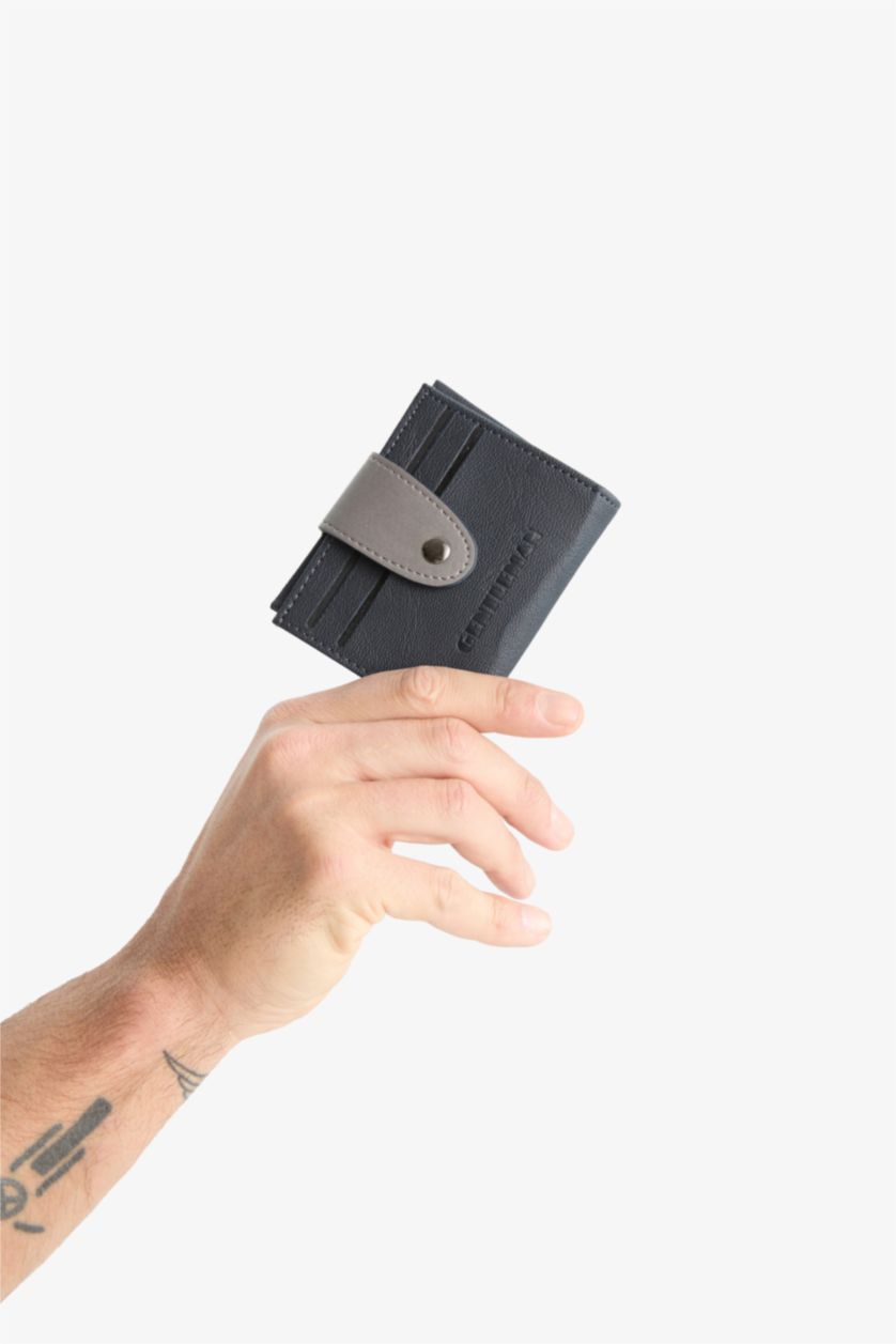 Erkek Lacivert Erkek Suni Deri Cüzdan