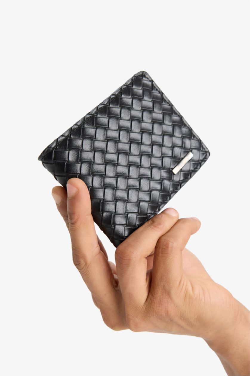 رجال أسود محفظة جلد صناعي