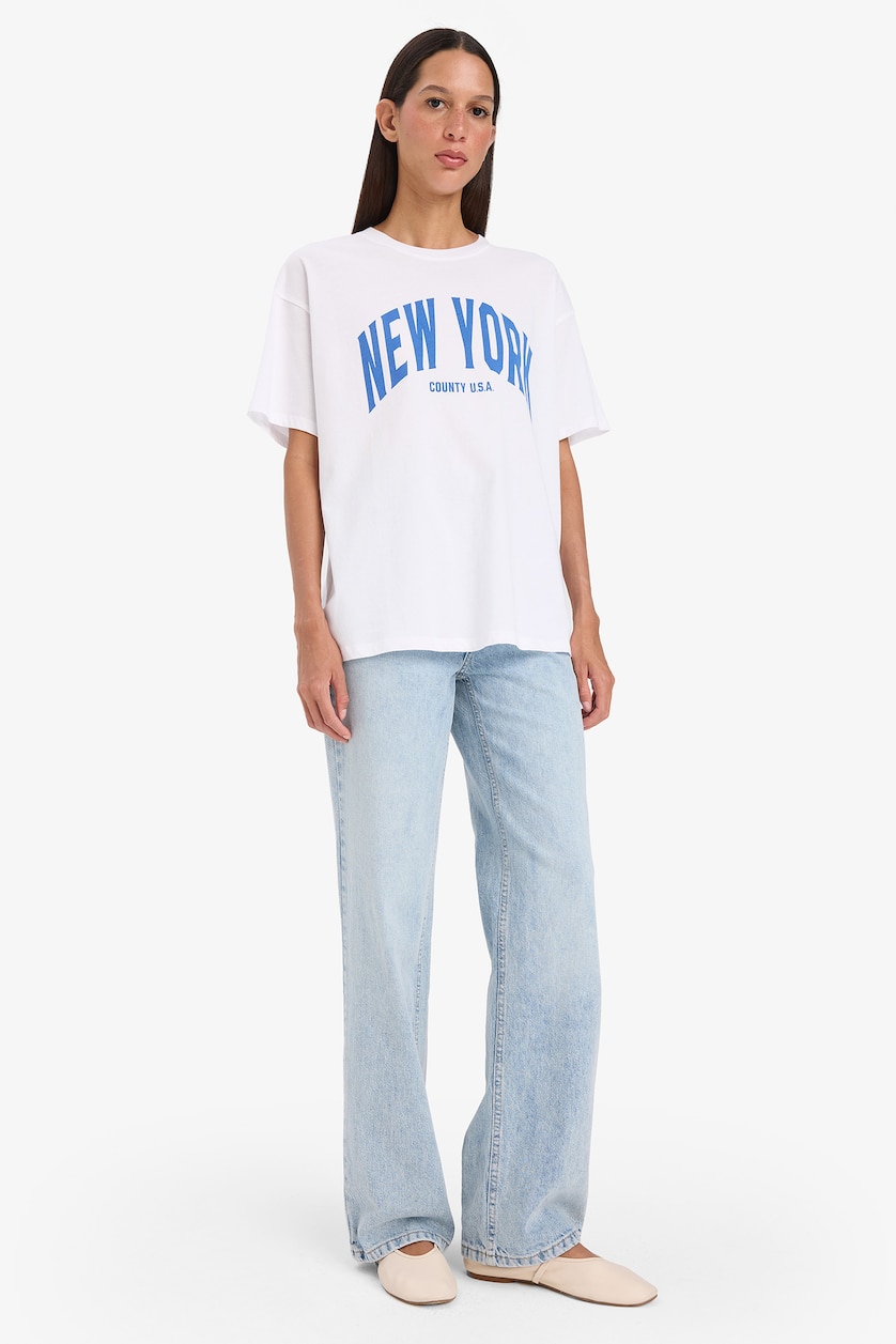 حريمي بيج فاتح Oversize Fit Short Sleeve T-Shirt