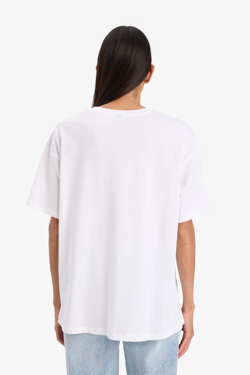 حريمي بيج فاتح Oversize Fit Short Sleeve T-Shirt