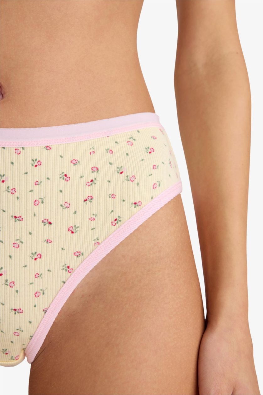 Kadın Açık Pembe Ribana 3'lü Brief Külot