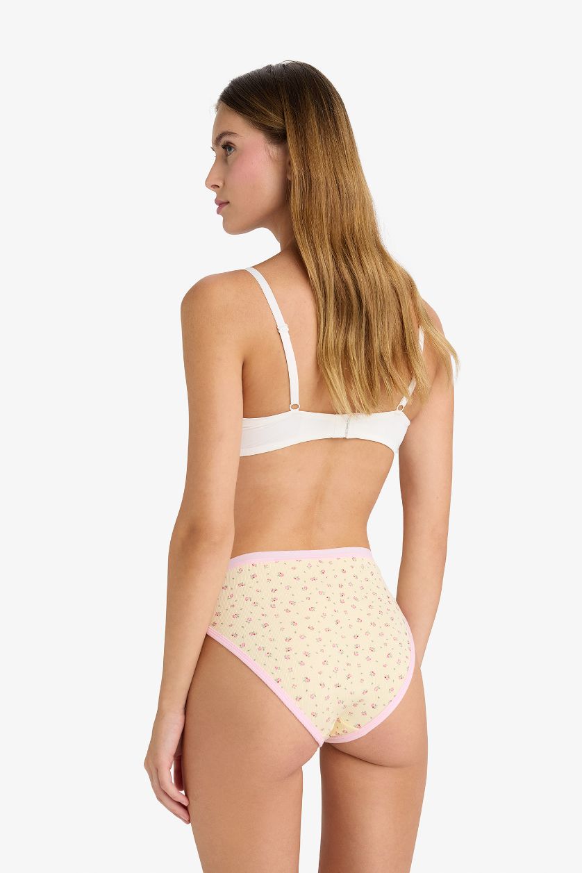 Kadın Açık Pembe Ribana 3'lü Brief Külot