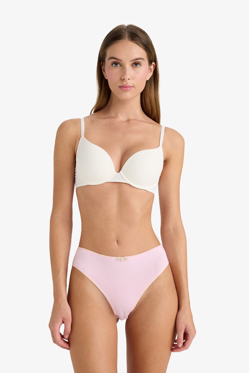 Kadın Açık Pembe Ribana 3'lü Brief Külot