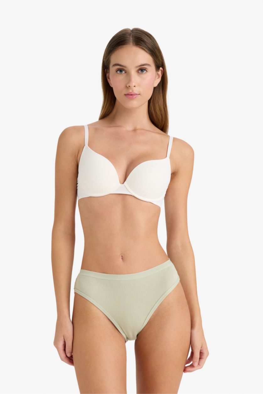 Kadın Açık Pembe Ribana 3'lü Brief Külot