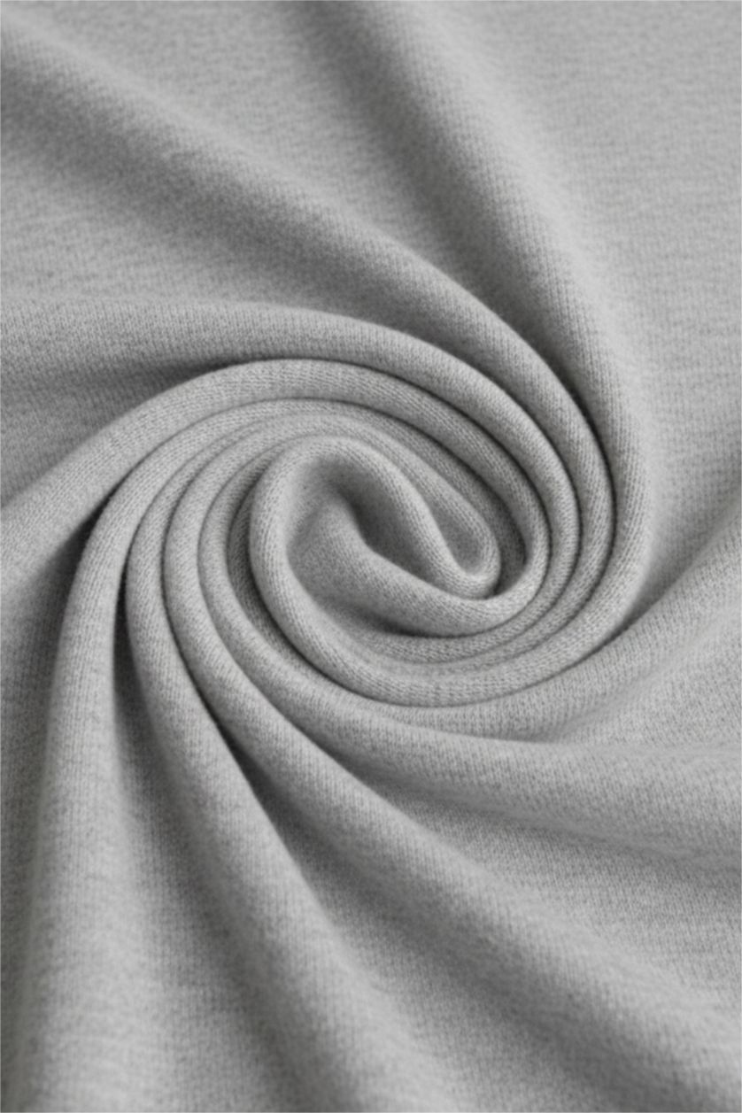 رجال ميلانج رمادي بلوفر تريكو قصة عادية برقبة مستديرة