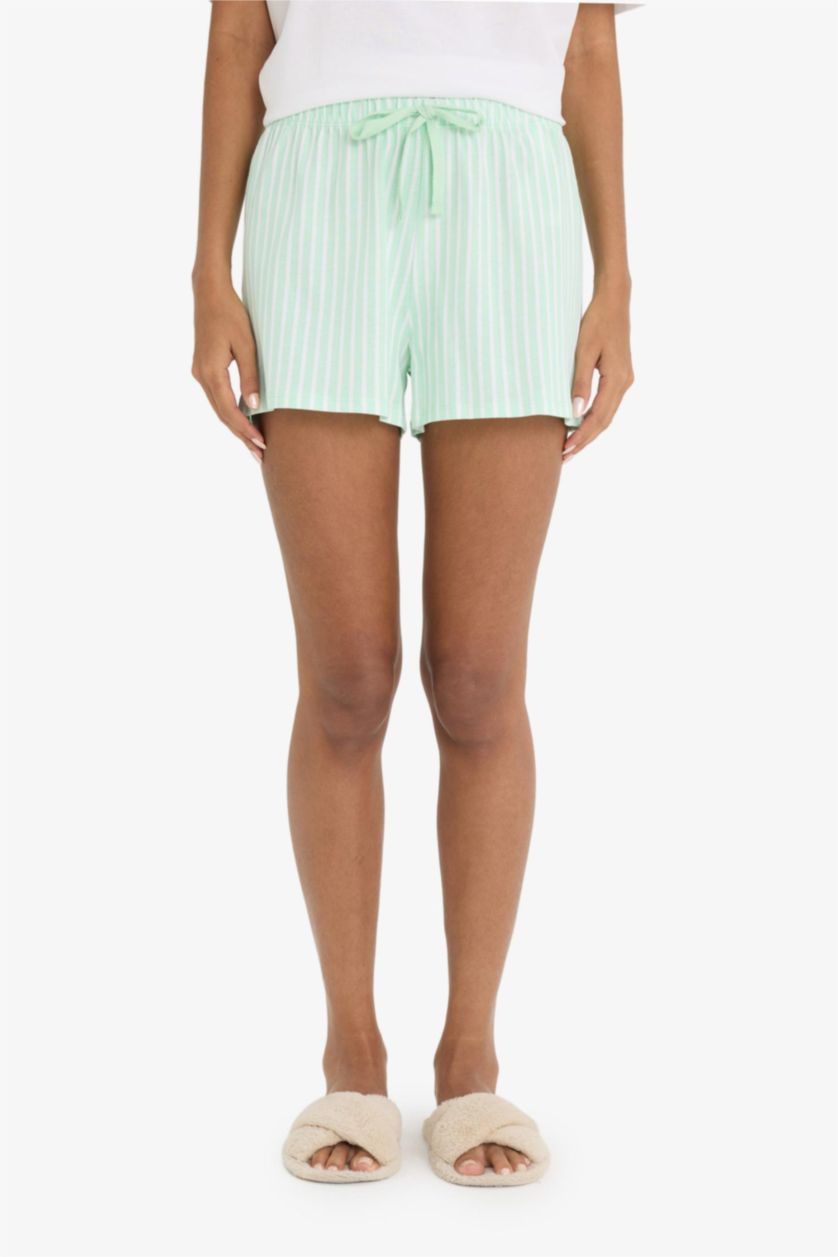 Kadın Mint %100 Pamuk Regular Fıt Şort Pijama Altı